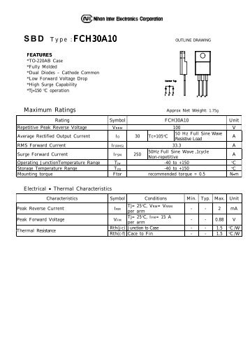 SBD Type : FCH30A10 - Datasheets