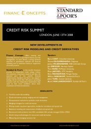 CREDIT RISK SUMMIT - Finance Concepts