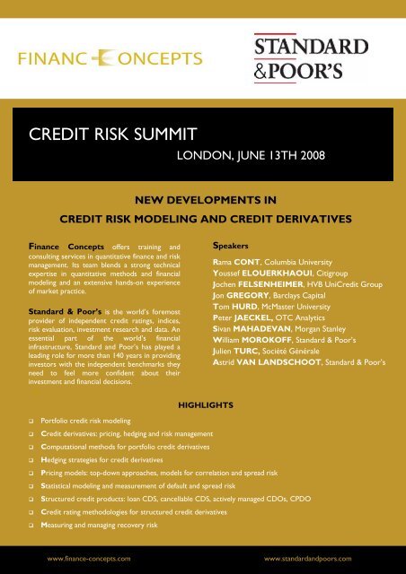 CREDIT RISK SUMMIT - Finance Concepts