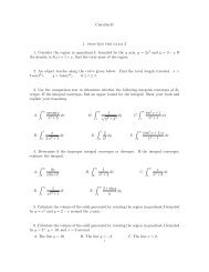 Calculus II 1. practice for exam 2 1. Consider the region in ...