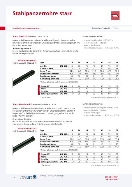 Elektro Technischer Katalog 2011 - Pipelife Deutschland