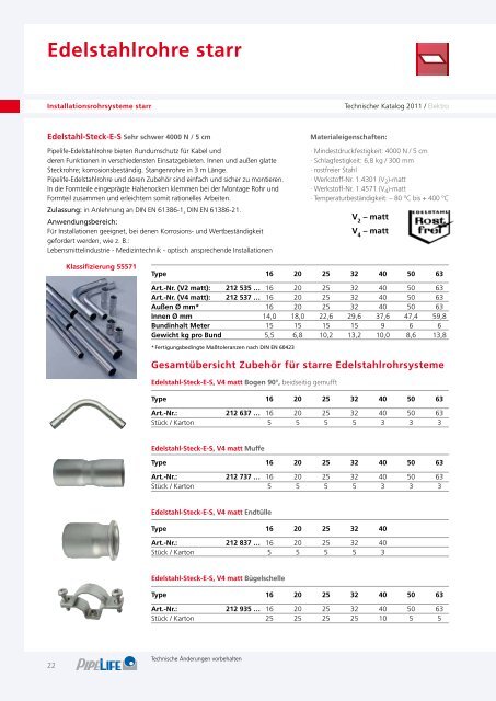 Elektro Technischer Katalog 2011 - Pipelife Deutschland