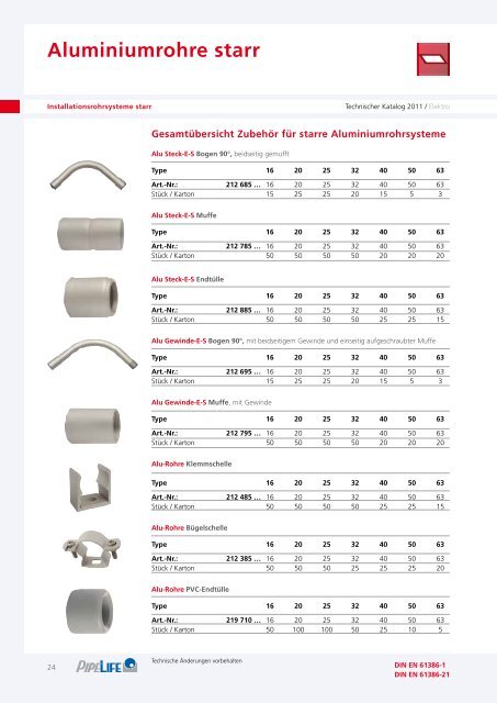 Elektro Technischer Katalog 2011 - Pipelife Deutschland