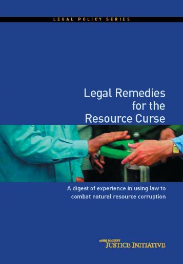 Legal Remedies for the Resource Curse: A Digest of Experience in ...