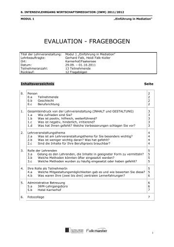 Detaillierte Evaluation
