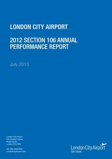 Annual Performance Report 2012 - London City Airport