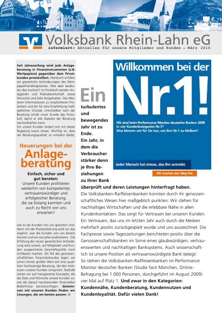 Voba Informiert 03 2010 Volksbank Rhein Lahn Eg