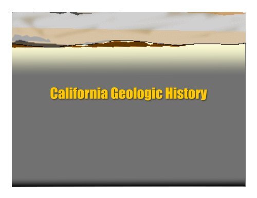 California Geologic History