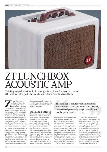 zt lunchbox acoustic amp - ZT Amplifiers