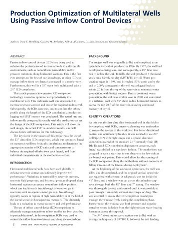 Production Optimization of Multilateral Wells Using ... - Saudi Aramco