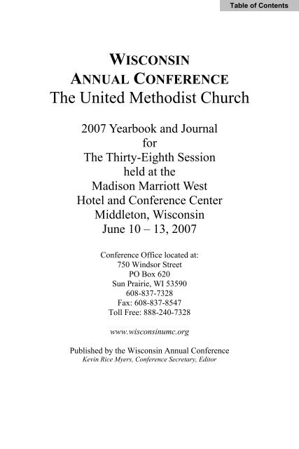 2007 Journal Volume Ã¢Â€Â“ Interactive - Wisconsin Conference United ...