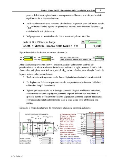 Giunto di continuità di una colonna in condizioni ... - S.T.A. Data S.r.l.