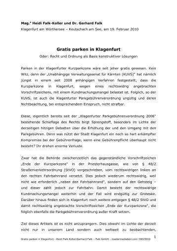 Gratis parken in Klagenfurt
