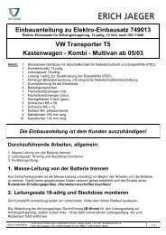 Einbauanleitung zu Elektro-Einbausatz 749013 VW Transporter T5 ...