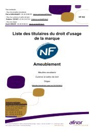 NF 022 - Liste des titulaires du droit d'usage NF ... - Marque NF