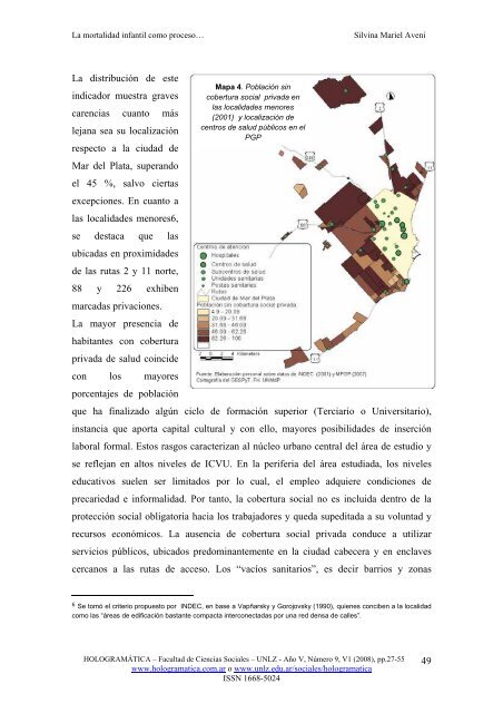 la mortalidad infantil como proceso integral. una mirada ... - cienciared