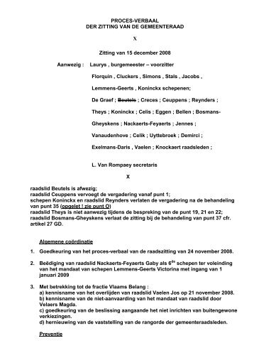 PROCES-VERBAAL DER ZITTING VAN DE ... - Groen Diest