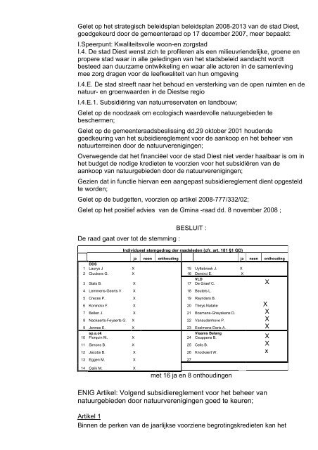 PROCES-VERBAAL DER ZITTING VAN DE ... - Groen Diest