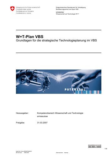 W+T-Plan VBS - Ressortforschung des Bundes