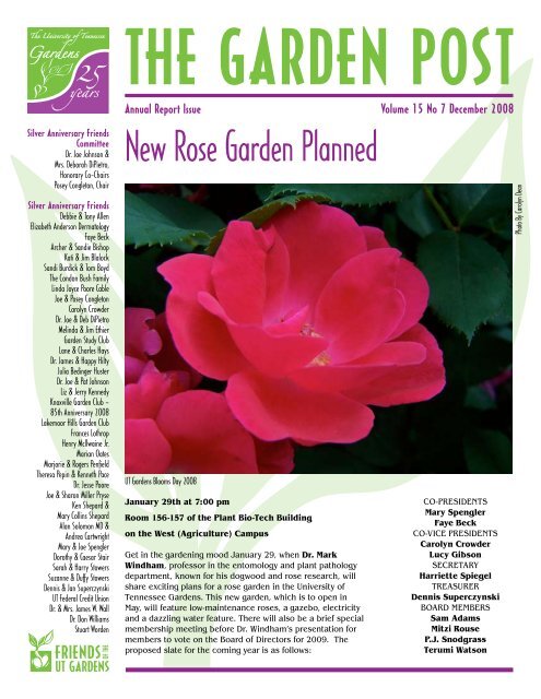 New Rose Garden Planned - UT Gardens - The University of ...