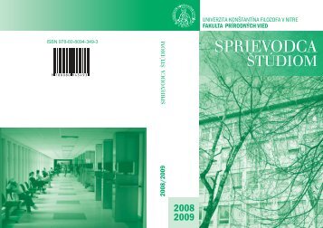 Sprievodca Å¡tÃºdiom FPV 2008/2009 - Fakulta prÃ­rodnÃ½ch vied