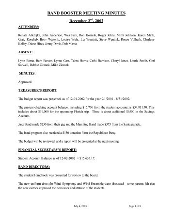 laingsburg band boosters meeting minutes august
