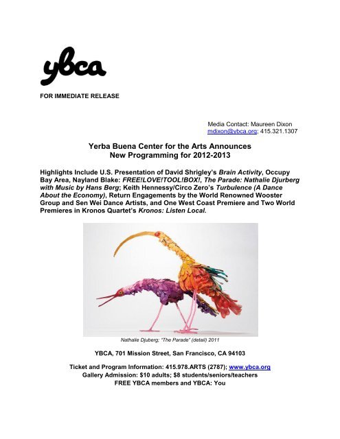 Yerba Buena Center for the Arts Announces New Programming for ...