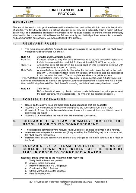 INTERNATIONAL SCORE SHEET'S INSTRUCTIONS - FIVB