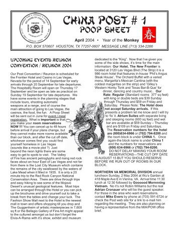 December 03 Poop Sheet - American Legion, China Post No. 1