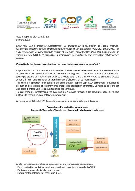 note complémentaire au plan stratégique bovin viande relative