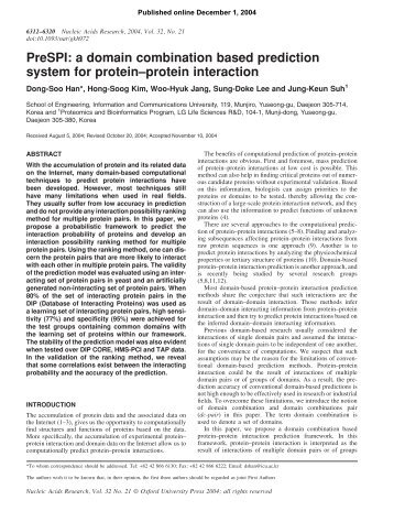 PreSPI: a domain combination based prediction system for protein ...