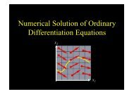 Numerical Solution of Ordinary Differentiation Equations