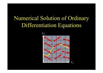 Numerical Solution of Ordinary Differentiation Equations