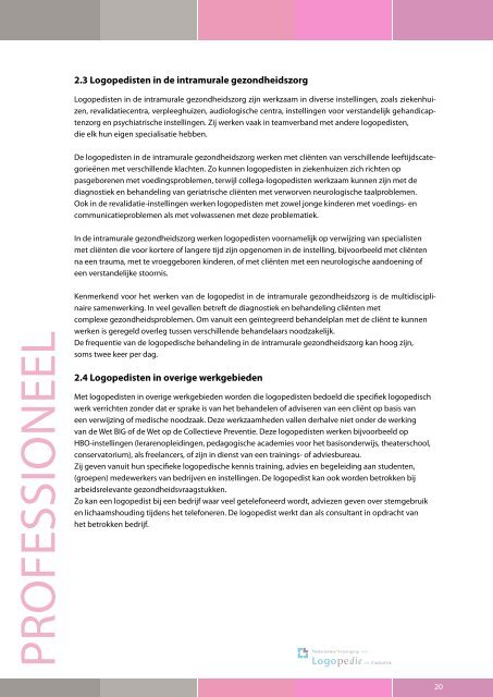 Profiel beroep Logopedist - Logopedie.nl