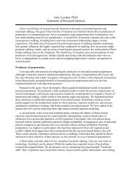 Amy Lyndon, Ph.D. Statement of Research Interests - Ecu