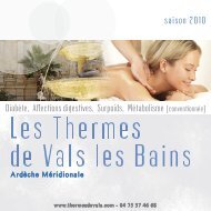 plaquette vals les bains.indd - thermes de Vals les Bains