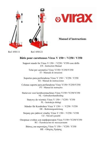 Manuel d'instructions Bâtis pour carotteuses Virax V 150+ / V250 ...