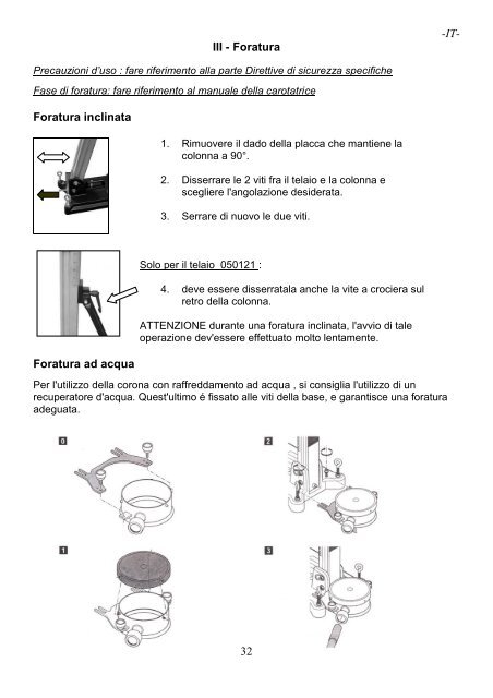 Manuel d'instructions Bâtis pour carotteuses Virax V 150+ / V250 ...