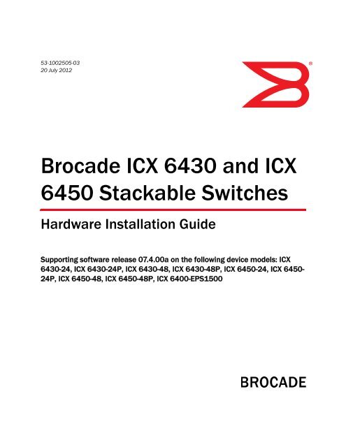 Download complete user manual (PDF). - Brocade