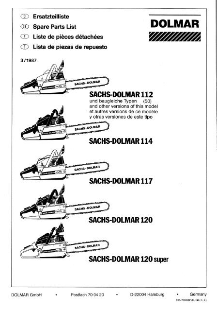 Dolmar 112 114 117 119 120 And 120s