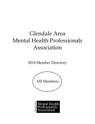 Glendale Area Mental Health Professionals Association