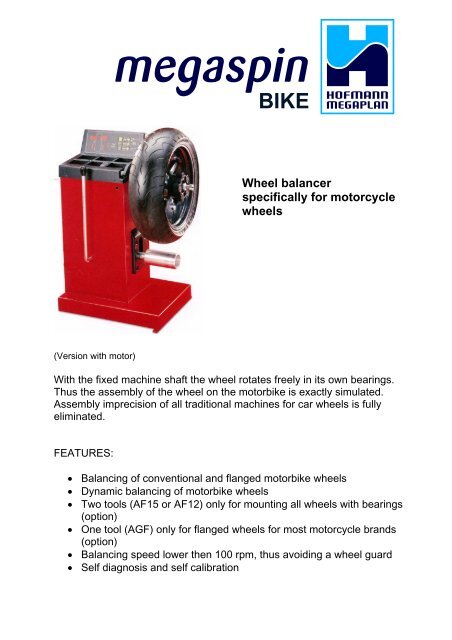 BIKE Wheel balancer specifically for motorcycle wheels