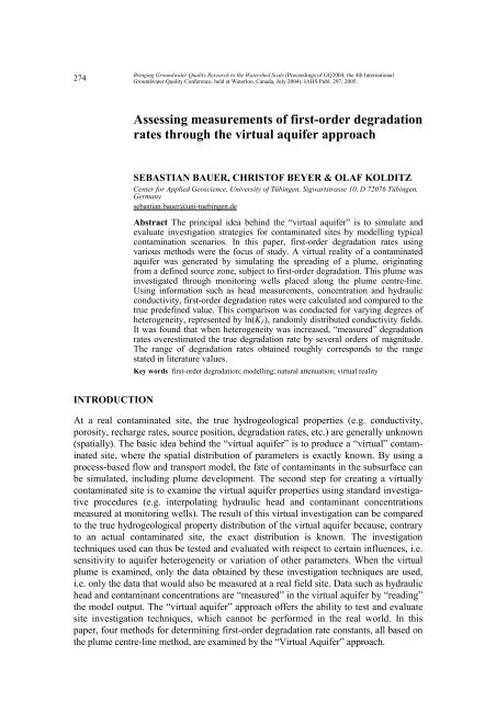 Applied numerical modeling of saturated / unsaturated flow and ...