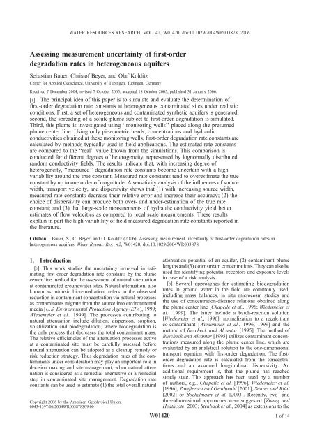 Applied numerical modeling of saturated / unsaturated flow and ...