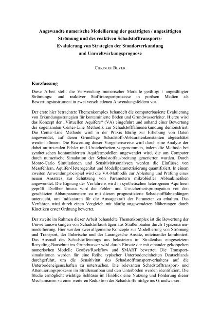 Applied numerical modeling of saturated / unsaturated flow and ...