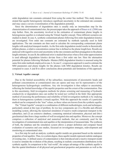 Applied numerical modeling of saturated / unsaturated flow and ...