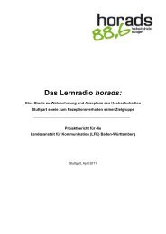 Das Lernradio horads - Studiengang Medienwirtschaft - Hochschule ...