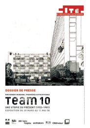TEAM 10, Mouvement moderne - CitÃ© de l'architecture & du patrimoine