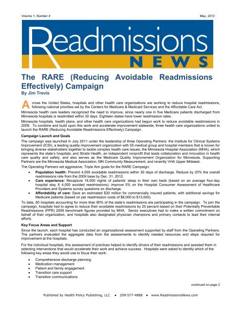 The RARE (Reducing Avoidable Readmissions Effectively) Campaign