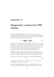 Skogestad's method for PID tuning